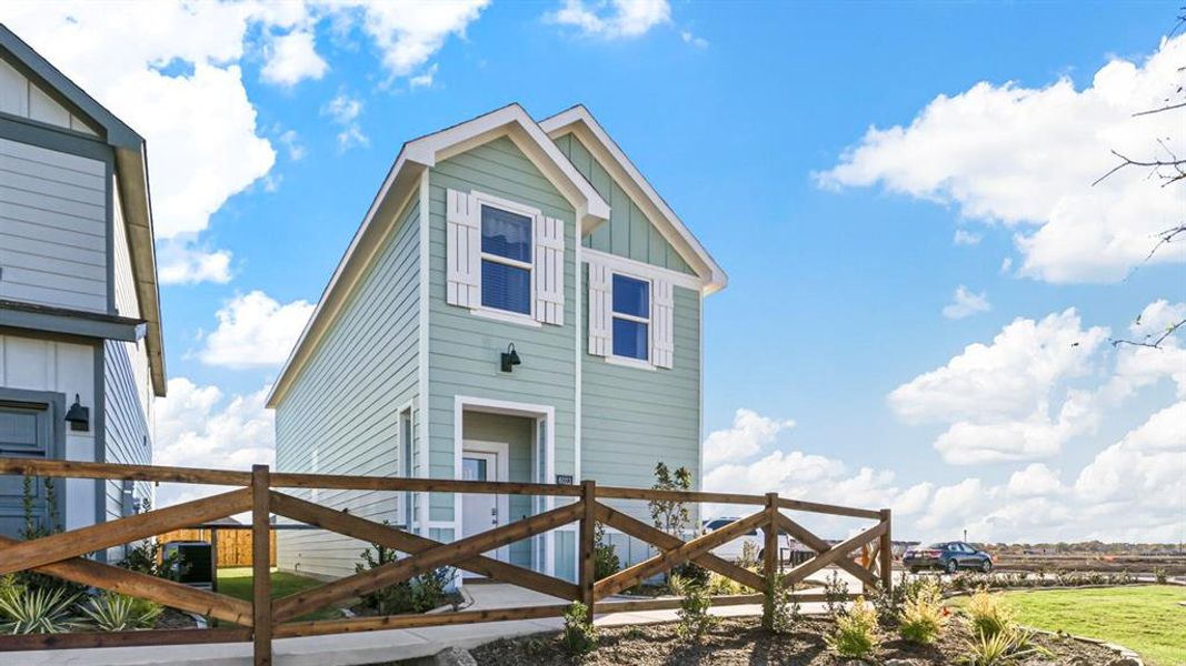 View of side of property with board and batten siding