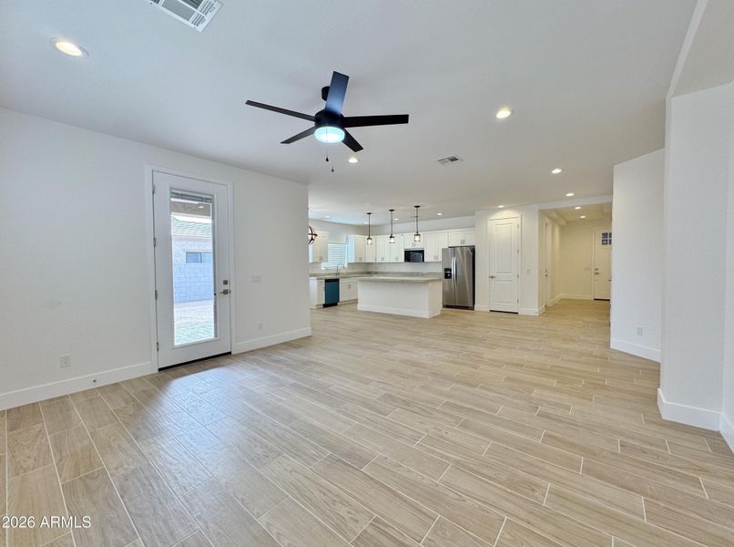 Great room looking towards kitchen Great room looking towards kitchen