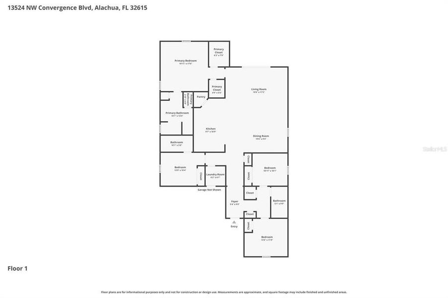 2D floor plan layout of this home in Trailhead Landing, Alachua, FL (Image 5).