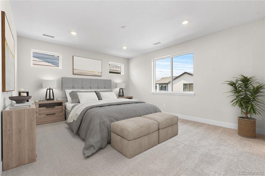 Furnished interior view inside a new home in Storytellers at Lyric, Lone Tree (Image 12).