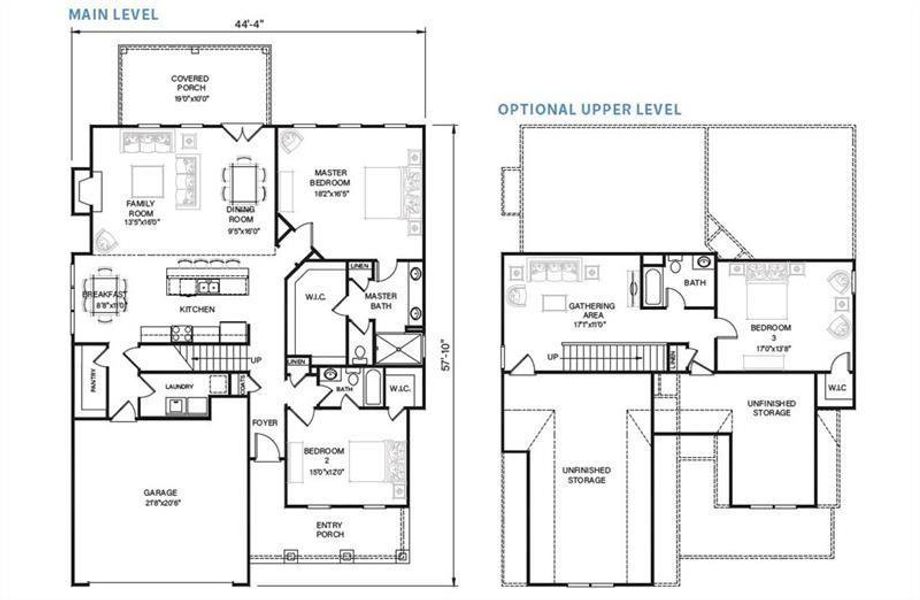 2D floor plan layout of this home in , Waleska, GA (Image 2). 2D floor plan layout of this home in , Waleska, GA (Image 2).