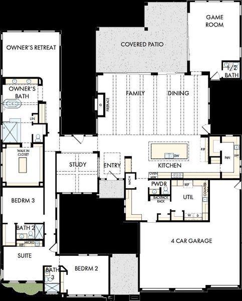 2D floor plan layout of this home in Preserve Ranch, Scottsdale, AZ (Image 4).