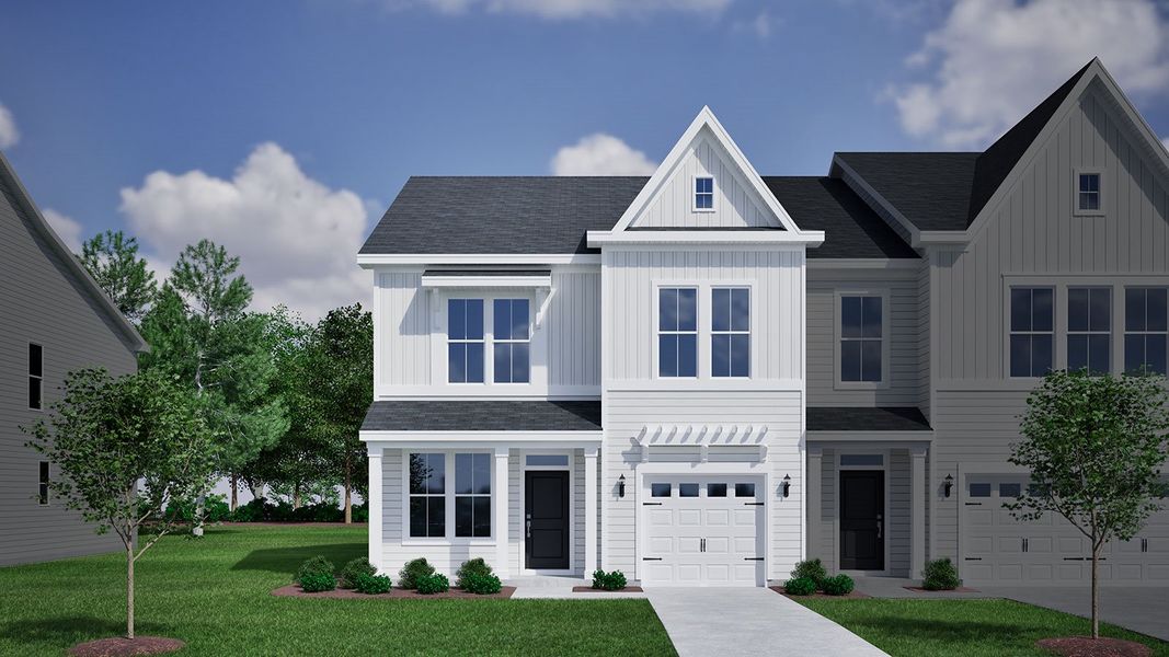 Representative exterior photo of a completed home built from the Hyacinth - Vanguard Collection by Mungo Homes in Avenue One, Castle Hayne, NC (Image 11).