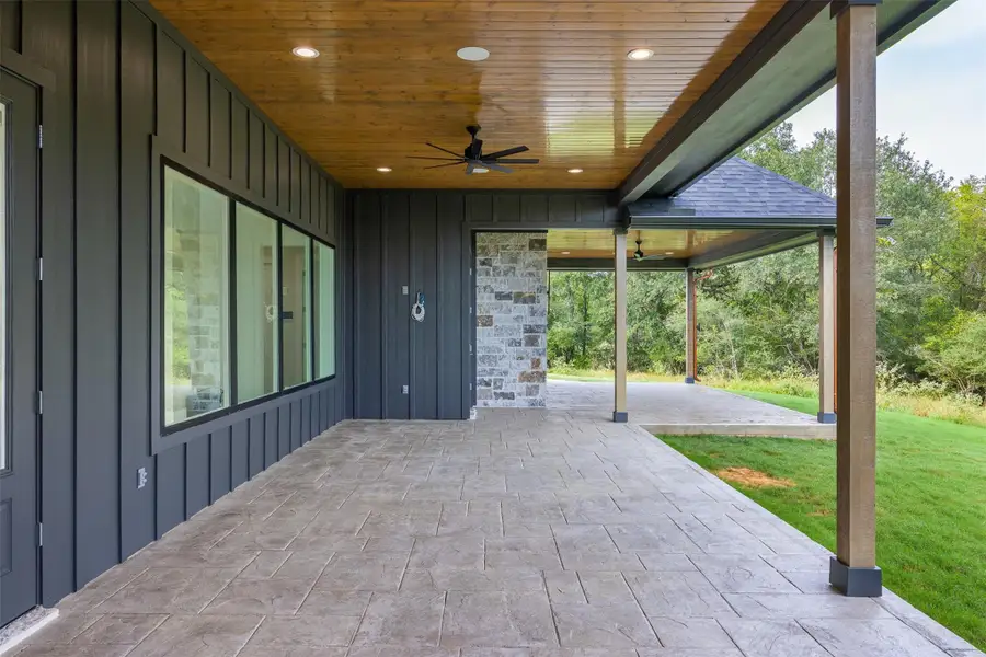 Tongue & Groove Ceiling + Stamped Concrete