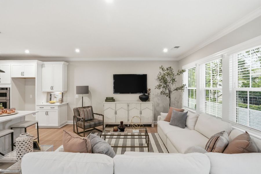 Furnished interior view inside a new home in The Townes at Wade Ardrey, Charlotte (Image 18). Furnished interior view inside a new home in The Townes at Wade Ardrey, Charlotte (Image 18).