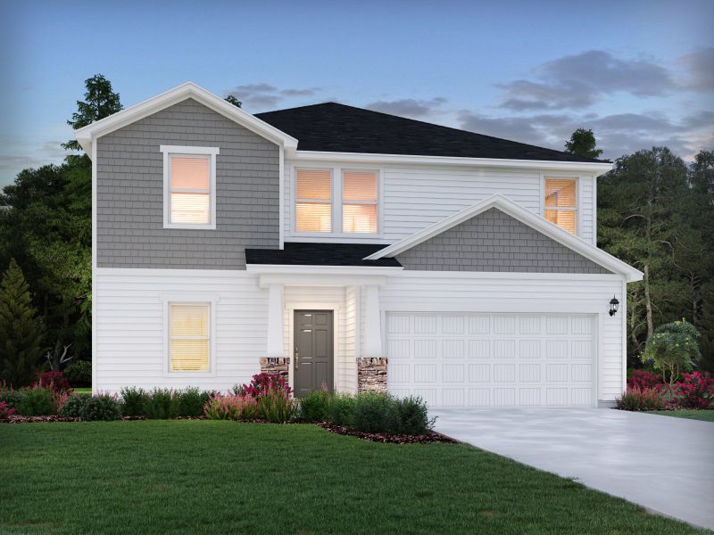 Representative exterior photo of a completed home built from the Chatham by Meritage Homes in Creek Ridge - Signature Collection, Spartanburg, SC (Image 11).