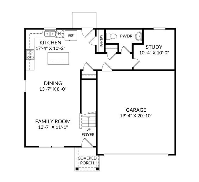 2D floor plan layout for the The Teagan by Stanley Martin Homes in Essence at Elms Glen Single Family Homes, Ladson, SC (Image 4). 2D floor plan layout for the The Teagan by Stanley Martin Homes in Essence at Elms Glen Single Family Homes, Ladson, SC (Image 4).