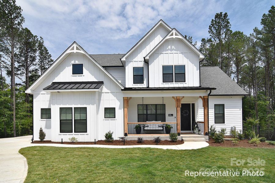 Front exterior of a new home in , Mooresville, NC, highlighting curb appeal (Image 25).