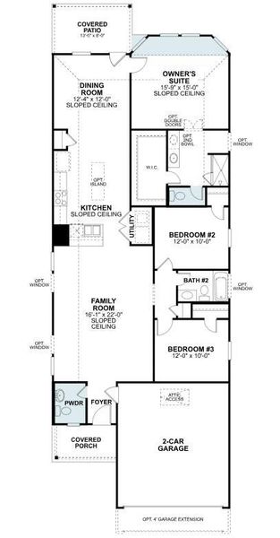 2D floor plan layout of this home in Lone Star Landing, Montgomery, TX (Image 3). 2D floor plan layout of this home in Lone Star Landing, Montgomery, TX (Image 3).