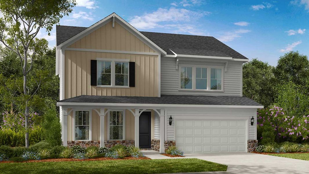 Representative exterior photo of a completed home built from the Elizabeth by Taylor Morrison in River Falls, Tega Cay, SC (Image 25).
