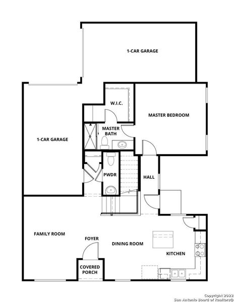 2D floor plan layout of this home in Luckey Ranch, San Antonio, TX (Image 2).