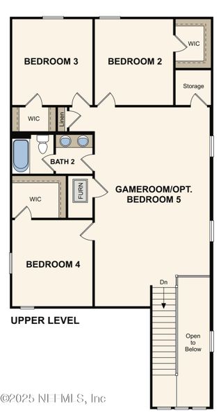 2D floor plan layout of this home in Seminole Palms, Palm Coast, FL (Image 5).