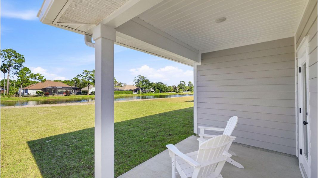Exterior details and patio area of a home in Caballeros Estates At Hombre, Panama City Beach (Image 3).