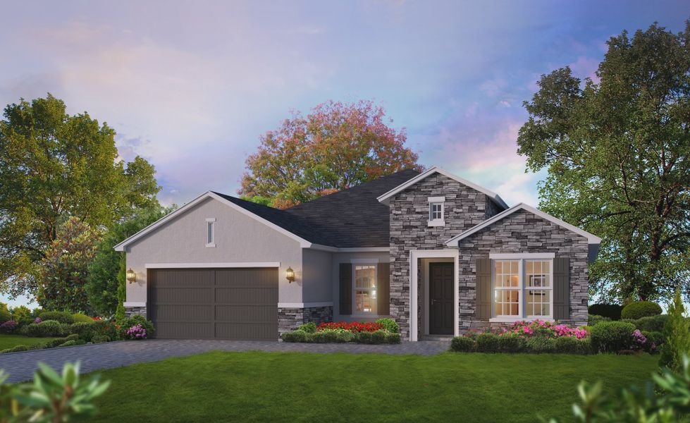 Representative exterior photo of a completed home built from the Juliette II by ICI Homes in Plantation Bay, Ormond Beach, FL (Image 5).