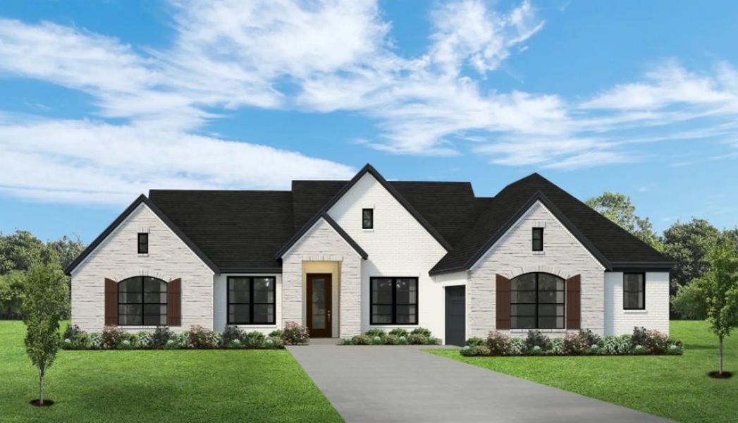 Representative exterior photo of a completed home built from the The Allison by Elmwood Custom Homes in Matthews Farm, Venus, TX (Image 3). Representative exterior photo of a completed home built from the The Allison by Elmwood Custom Homes in Matthews Farm, Venus, TX (Image 3).