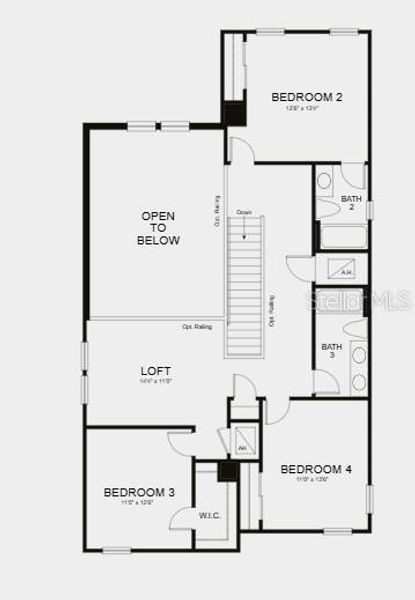 2D floor plan layout of this home in Ardisia Park, New Smyrna Beach, FL (Image 2).