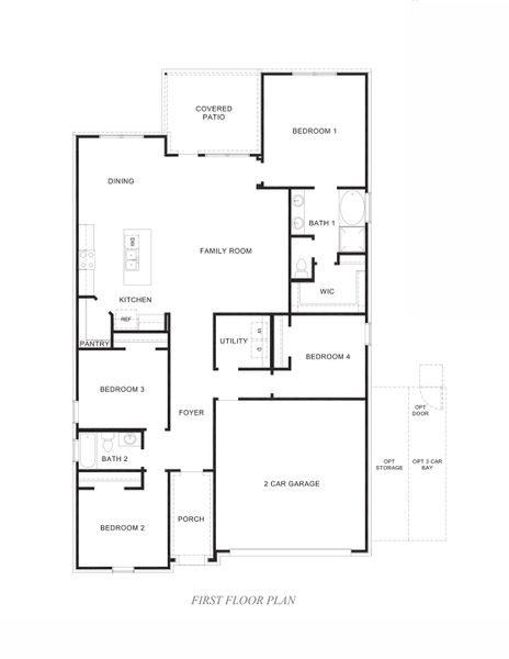 2D floor plan layout of this home in Mill Creek Estates, Magnolia, TX (Image 4).