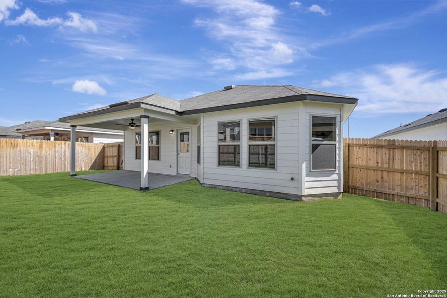Exterior details and patio area of a home in Greenspoint Heights, Seguin (Image 15). Exterior details and patio area of a home in Greenspoint Heights, Seguin (Image 15).