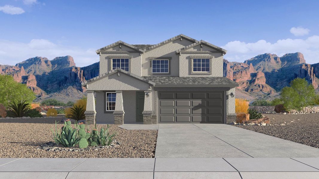 Representative exterior photo of a completed home built from the Crow by D.R. Horton in Apache Farms, Buckeye, AZ (Image 2).