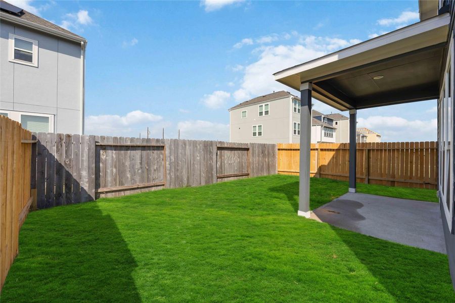 Exterior details and patio area of a home in Alicante, Houston (Image 2). Exterior details and patio area of a home in Alicante, Houston (Image 2).