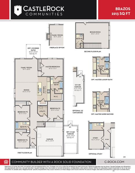 2D floor plan layout for the Brazos by CastleRock Communities in McCain's Station, Gallatin, TN (Image 3).