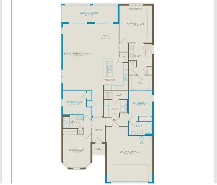 2D floor plan layout of this home in Highpointe, Stuart, FL (Image 4).