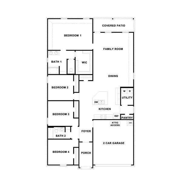 2D floor plan layout for the The Kingston by D.R. Horton in Carillon, Manor, TX (Image 3).