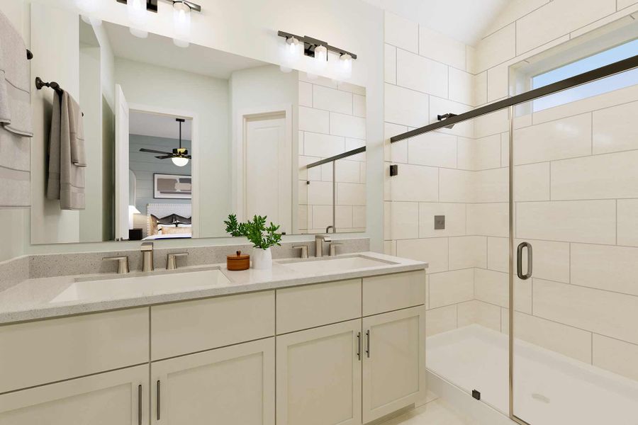 Representative furnished interior of a home built from the The Boerne by David Weekley Homes in Creekshaw – Gardens, Royse City (Image 4).