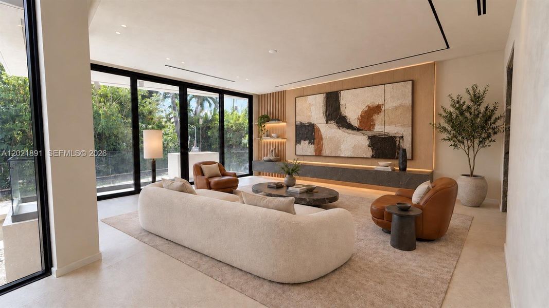 Furnished interior view inside a new home in , Key Biscayne (Image 4).