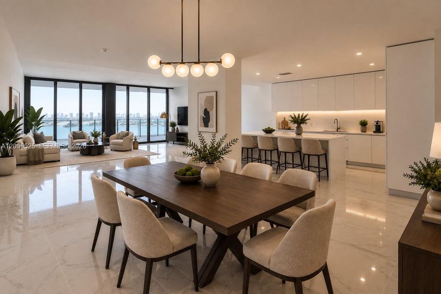 Furnished interior view inside a new home in Aria Reserve, Miami (Image 11).