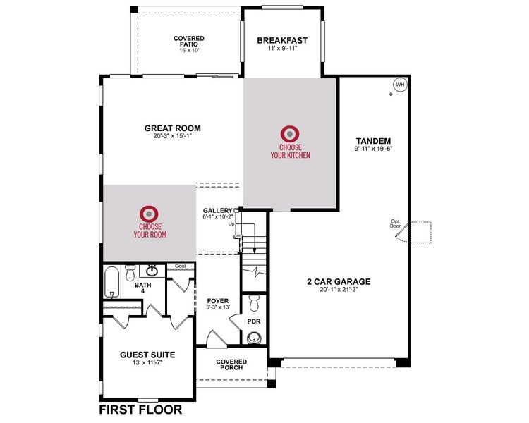 2D floor plan layout for the Remerton by Beazer Homes in Tirreno at IronWing, Litchfield Park, AZ (Image 4).