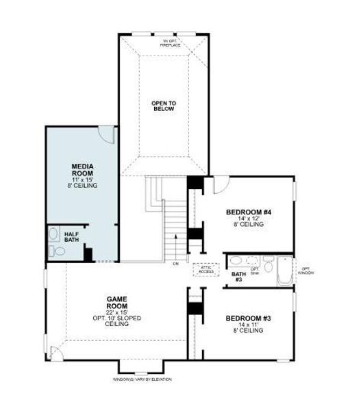 2D floor plan layout of this home in Aster Park, McKinney, TX (Image 3). 2D floor plan layout of this home in Aster Park, McKinney, TX (Image 3).