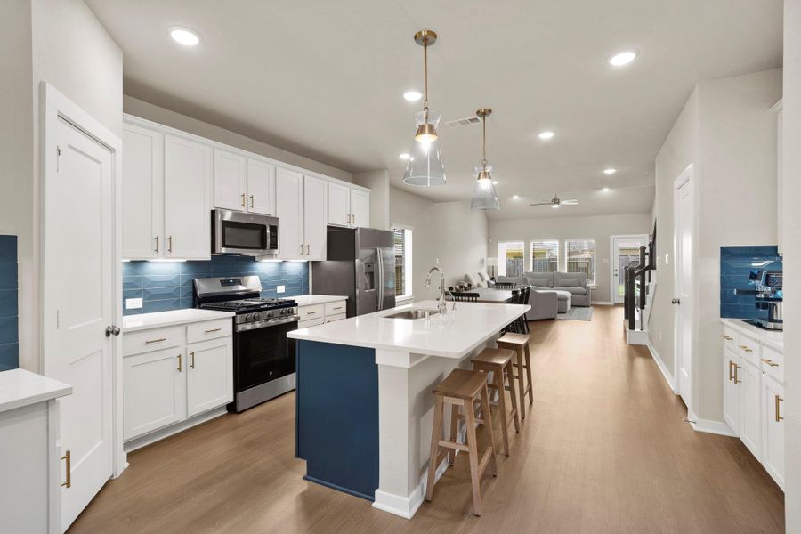 Spacious kitchen with oversized island Spacious kitchen with oversized island