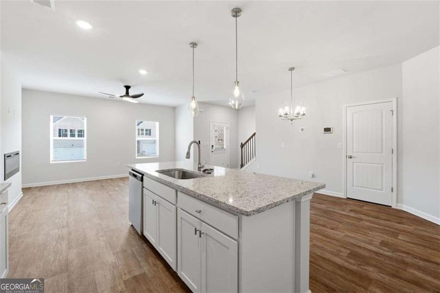 Furnished interior view inside a new home in Parkway James, Snellville (Image 6). Furnished interior view inside a new home in Parkway James, Snellville (Image 6).