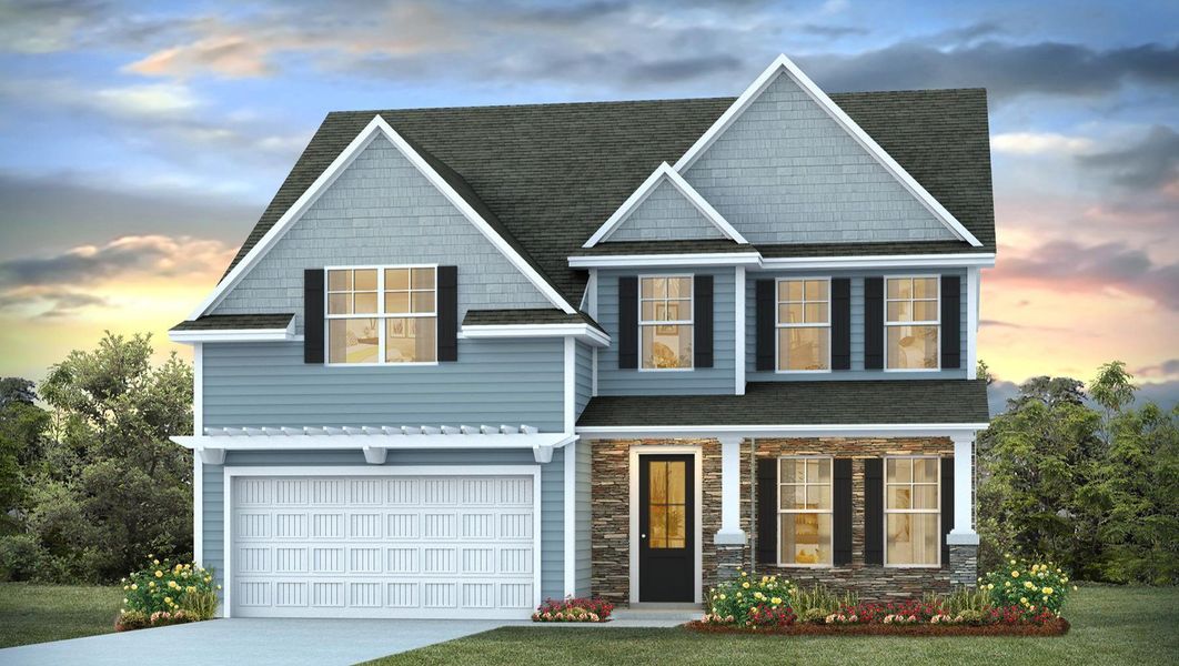 Representative exterior photo of a completed home built from the FORRESTER by D.R. Horton in Livingston Woods, Irmo, SC (Image 18). Representative exterior photo of a completed home built from the FORRESTER by D.R. Horton in Livingston Woods, Irmo, SC (Image 18).