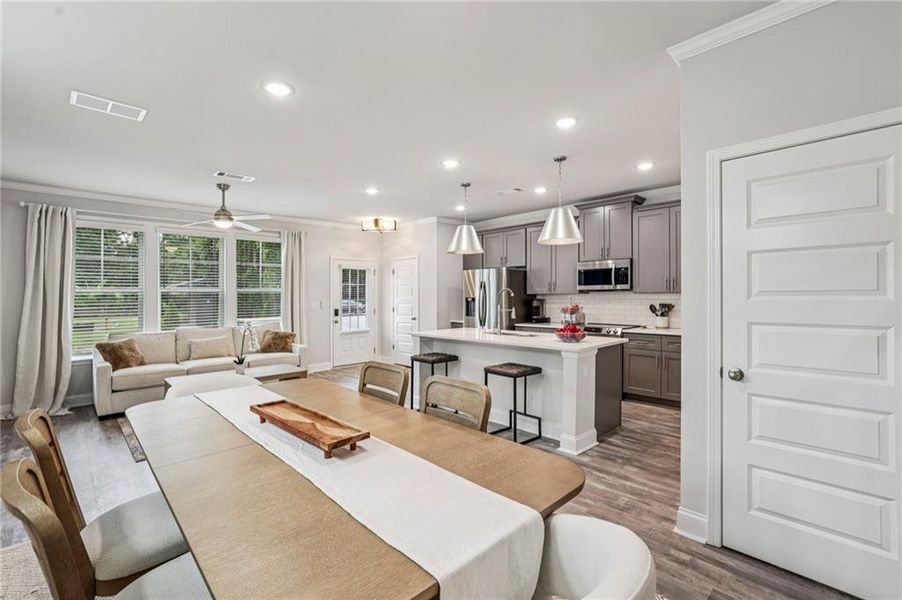 Furnished interior view inside a new home in Town Center Overlook, Peachtree Corners (Image 4).