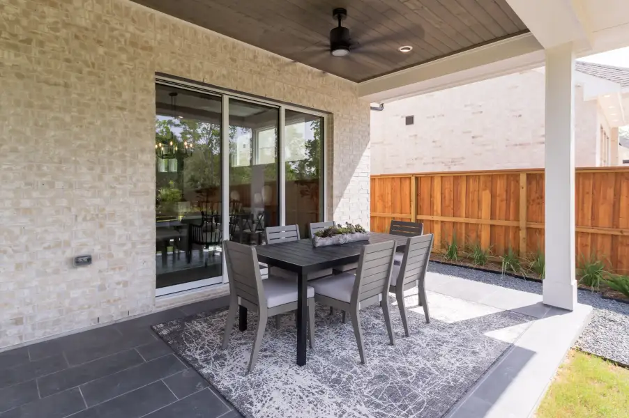 Exterior details and patio area of a home in Sienna 60’, Missouri City (Image 22). Exterior details and patio area of a home in Sienna 60’, Missouri City (Image 22).