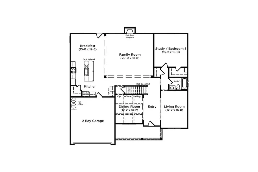 2D floor plan layout for the Clarity by DRB Homes in Everson, Snellville, GA (Image 4). 2D floor plan layout for the Clarity by DRB Homes in Everson, Snellville, GA (Image 4).