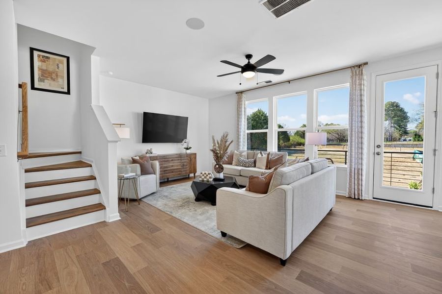 Furnished interior view inside a new home in Indian Trail Townhomes, Indian Trail (Image 9). Furnished interior view inside a new home in Indian Trail Townhomes, Indian Trail (Image 9).