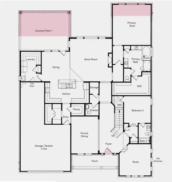 Additional Highlights Include: Media room, extended primary suite and covered patio, and 42"door entry.