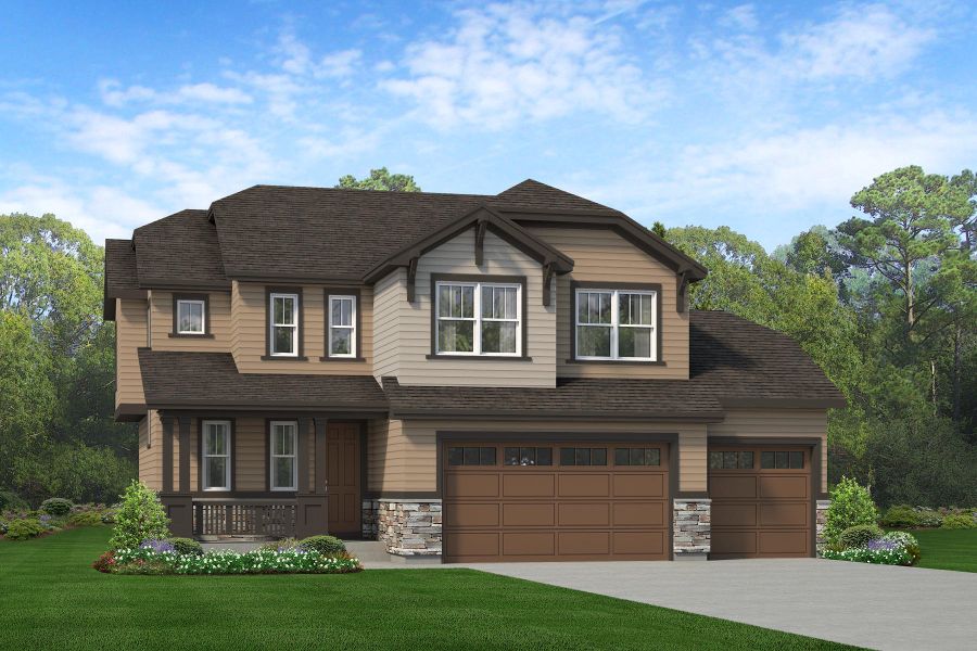 Representative exterior photo of a completed home built from the Keystone II by Risewell Homes in Cherry Meadows, Brighton, CO (Image 17). Representative exterior photo of a completed home built from the Keystone II by Risewell Homes in Cherry Meadows, Brighton, CO (Image 17).