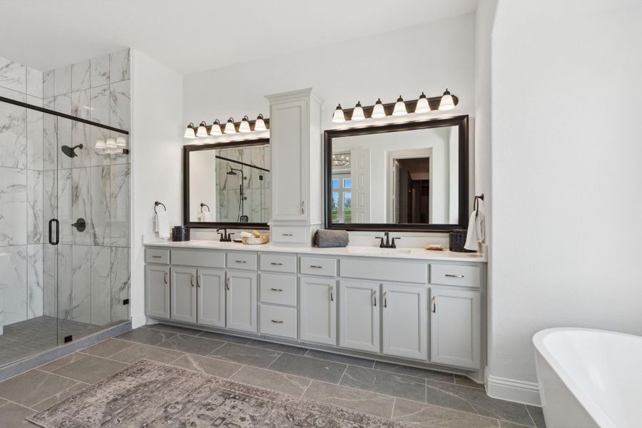 Primary Bathroom | Concept 3441 at Hidden Creek Estates in Van Alstyne, TX by Landsea Homes