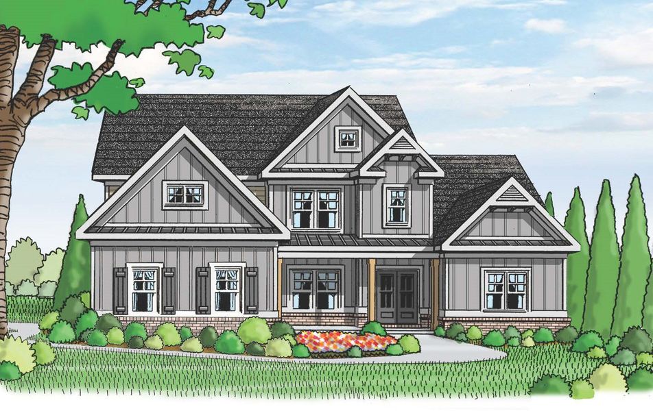 Representative rendering of the exterior for the (GA)The Kirkland | Side Entry by Reliant Homes (Image 3).