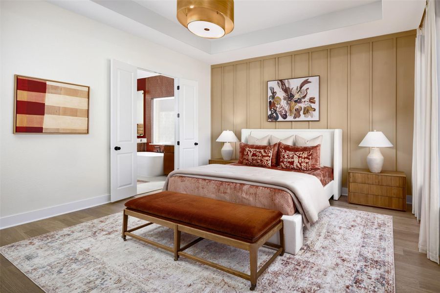 Primary Bedroom with tray ceiling