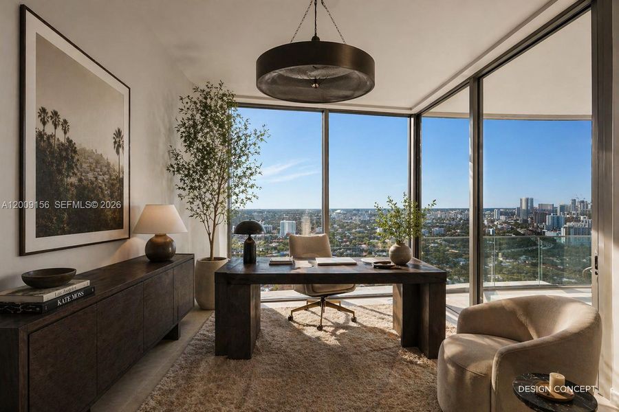 Furnished interior view inside a new home in , Miami (Image 13).