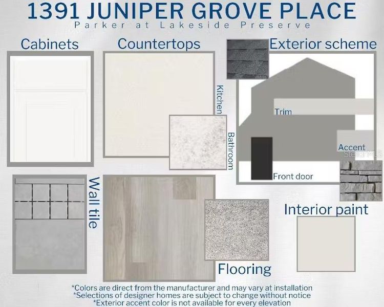 Sample of building materials used in homes in Lakeside Preserve, Lakeland (Image 3).