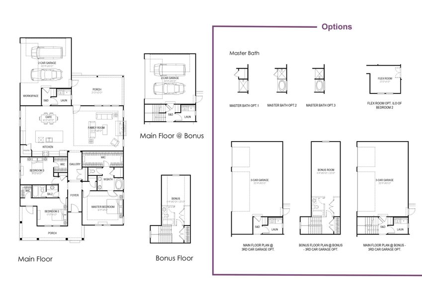 2D floor plan layout of this home in Johns Island Homes, Johns Island, SC (Image 3).