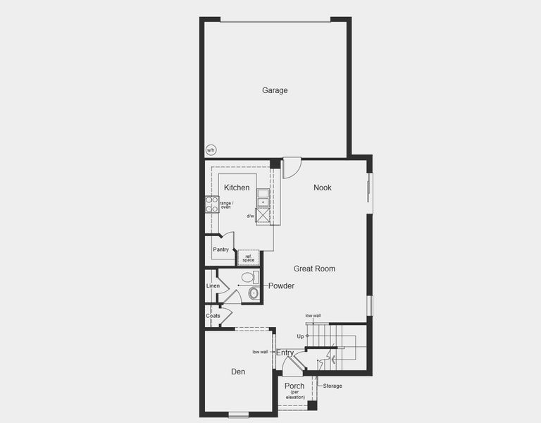 2D floor plan layout for the Plan 2039 by KB Home in Canoe Creek Reserve I, St. Cloud, FL (Image 3).