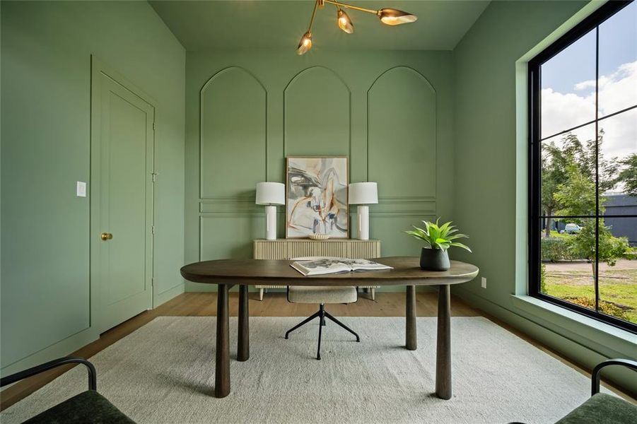 Office featuring wood finished floors