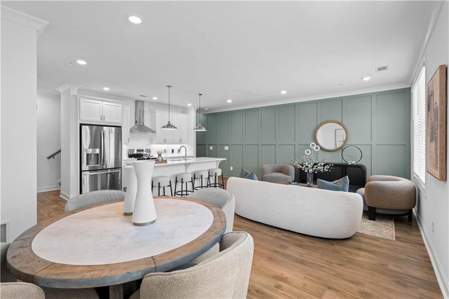 Furnished interior view inside a new home in Market Square at Sawnee Village, Cumming (Image 27).